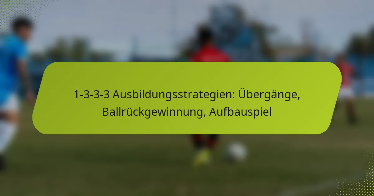 1-3-3-3 Ausbildungsstrategien: Übergänge, Ballrückgewinnung, Aufbauspiel