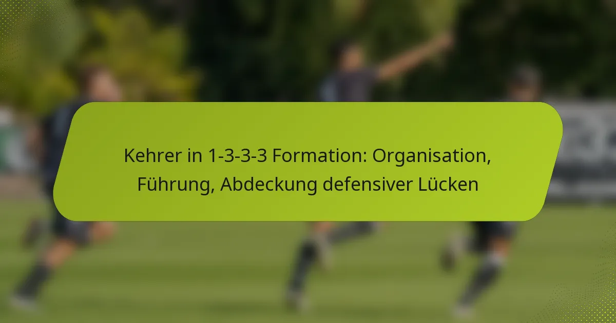 Kehrer in 1-3-3-3 Formation: Organisation, Führung, Abdeckung defensiver Lücken