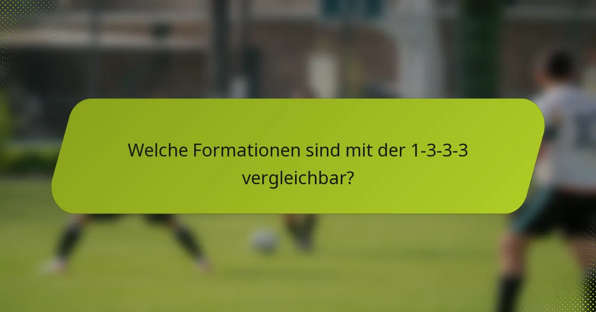 Welche Formationen sind mit der 1-3-3-3 vergleichbar?