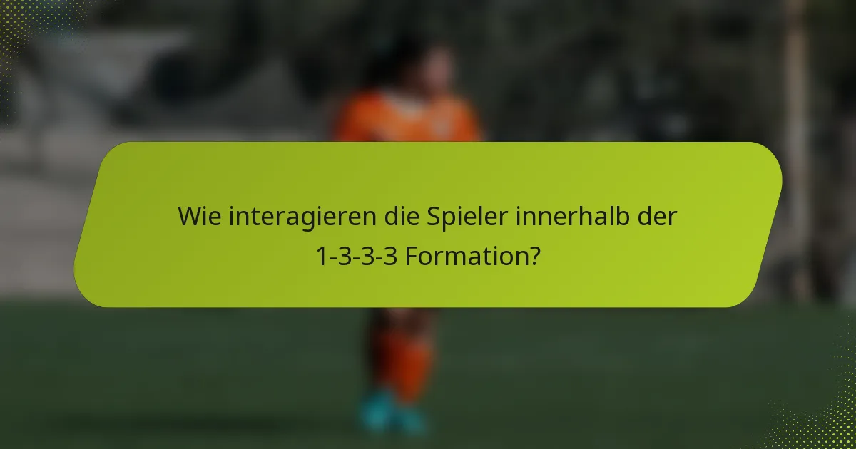 Wie interagieren die Spieler innerhalb der 1-3-3-3 Formation?